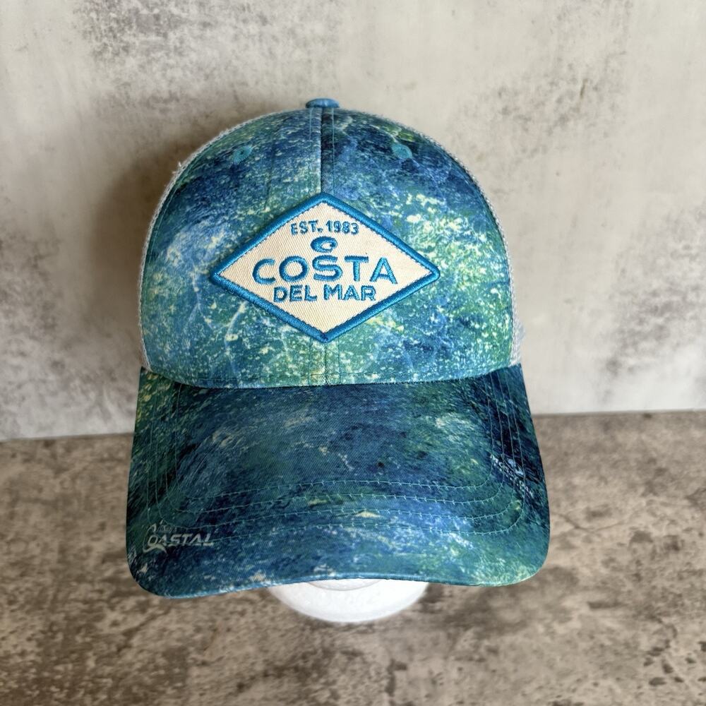 Costa Mossy Oak Coastal Inshore Trucker Hat Mesh SnapBack Blue Fishing Beach